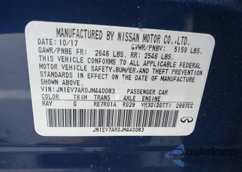 2018 Infiniti Q50 3.0T Sport z USA, uszkodzony, nr VIN JN1EV7AR0JM440083